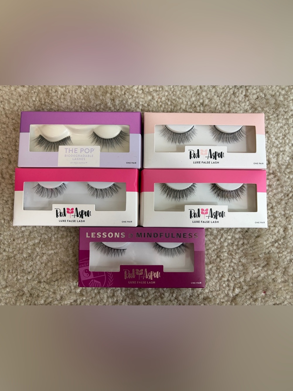 New in Box Red Aspen Luxe False Lashes Bundle – 5 Styles